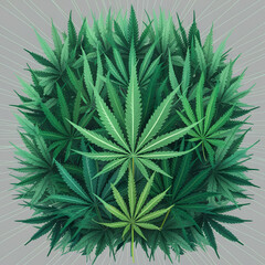 Cannabis marijuana hemp leaf green background medicine weed herb