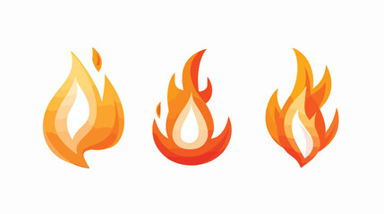 Fire icon design vector Flat vector isolated on white