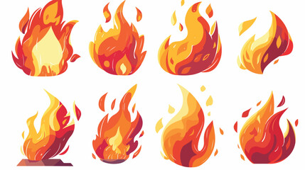 Fire icon design vector Flat vector isolated on white