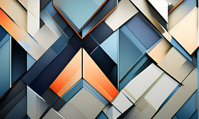 Fototapeta premium Geometric abstract wallpaper; gold, blue, black and white color background