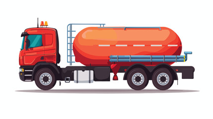 Natural gas container on truck flat cartoon vactor