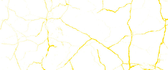 Fototapeta premium Vector gold cracked surface Transparent background.