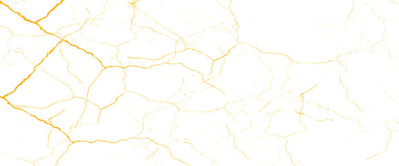 Vector  gold cracked surface Transparent background.