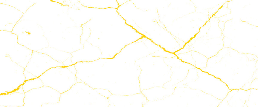 Vector  gold cracked surface Transparent background.