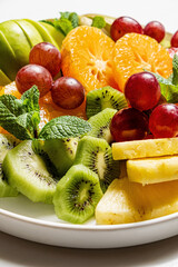 fruit plate on the white