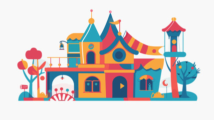 Fun house Flat vector isolated on white background 
