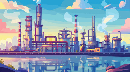 Oil refinery gas factory industry petrochemical pet