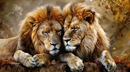 Charming Lion King and Queen Graphics
Lovely Lion and Lioness Artwork