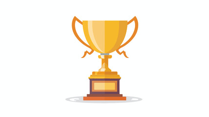 Gold trophy cup icon Flat vector isolated on white background
