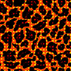 Leopard pattern design funny drawing seamless pattern.