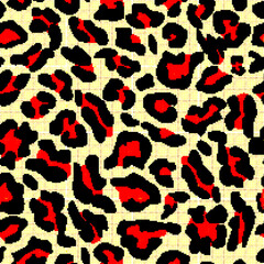 Leopard pattern design funny drawing seamless pattern. - 769406377