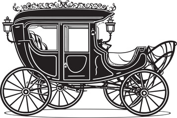 Fototapeta na wymiar Luxurious Matrimony Ride Regal Carriage Black Logo Opulent Bridal Journey Wedding Carriage with Majestic Emblem