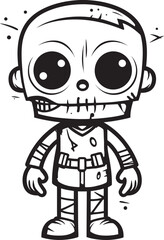 Macabre Undead Companion Creepy Doll Black Logo Ghastly Plaything Spooky Zombie with Black Icon