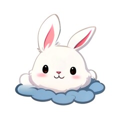 Cute cartoon bunny. Cartoon characters rabbits. Cute Kawaii bunnies. AI generated
