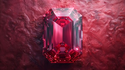 Spleen as a ruby, polished, gleaming, treasure chest background, topdown, luxurious, deep reds ,3D illustration - obrazy, fototapety, plakaty