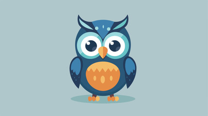 Owl cartoon icon flat cartoon vactor illustration 