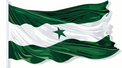 Pakistan national flag flat cartoon vactor illustra - obrazy, fototapety, plakaty