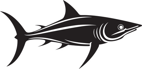 Majestic Predator Thresher Shark with Black Icon Predatory Elegance Thresher Shark Black Vector Emblem