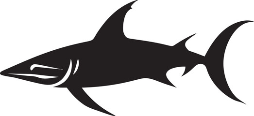 Majestic Majesty Thresher Shark Emblem in Black Stealthy Sovereign Thresher Shark Black Vector Logo