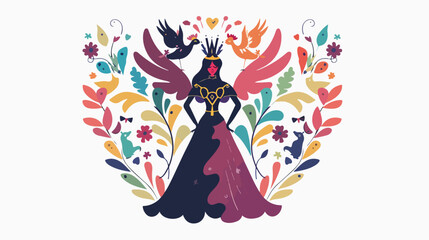 Illustration of an fantasy fairytale figure Flat vect