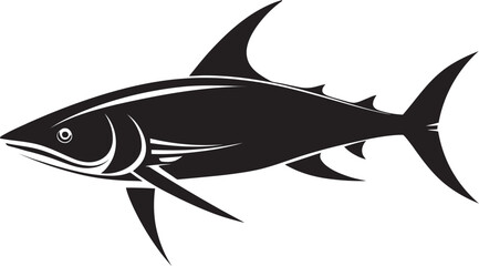 Sleek Guardian Thresher Shark with Black Icon Graceful Predator Thresher Shark Black Vector Emblem