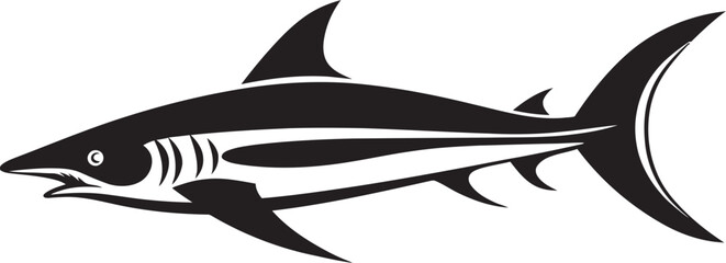 Timeless Predator Thresher Shark with Black Icon Oceanic Sovereignty Thresher Shark Black Vector Emblem