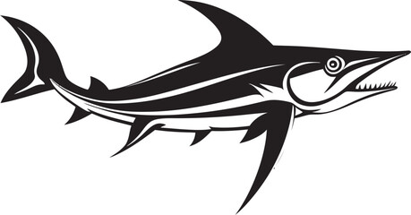 Marine Majesty Thresher Shark with Black Vector Icon Swift Predator Thresher Shark with Black Emblem Design