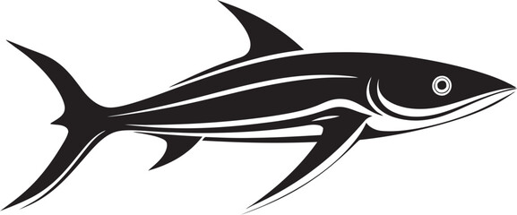 Elegant Predator Thresher Shark with Black Vector Icon Swift Sovereign Thresher Shark Black Emblem Design