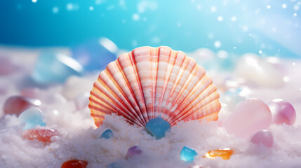 Fototapeta premium Close-up of conch shell on beach