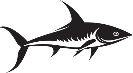 Graceful Predator Thresher Shark with Black Emblem Sublime Majesty Thresher Shark Black Vector Icon