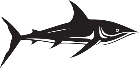 Sleek Predator Thresher Shark with Black Vector Icon Silent Majesty Thresher Shark Black Emblem Design