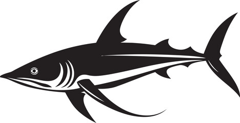Mystical Majesty Thresher Shark Black Emblem Design Oceanic Guardian Thresher Shark with Black Icon