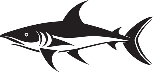 Silent Majesty Thresher Shark Black Emblem Design Aquatic Guardian Thresher Shark with Black Icon