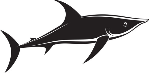 Noble Sovereign Thresher Shark Black Emblem Ethereal Predator Thresher Shark with Black Vector Icon