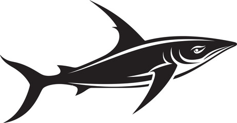 Ethereal Predator Thresher Shark with Black Vector Icon Mysterious Majesty Thresher Shark Black Emblem Design