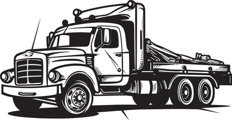 Roadside Rescue Team Black Emblem Tow Truck Fleet Urban Lifelines Tow Truck with Striking Black Logo