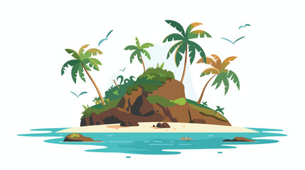 Island . Flat vector isolated on white background 