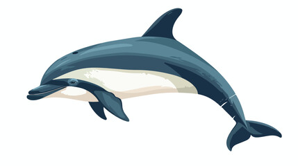 It isolated an illustration of a dolphin Flat vector 
