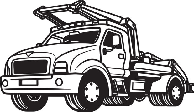 Emergency Relief Tow Truck featuring Black Emblem Highway Helper Black Logo Design on Tow Truck