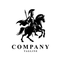 Black and white spartan logo