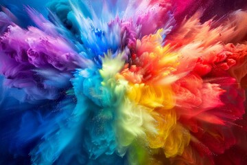 Color bombs explode bright background, HD, Generative Ai