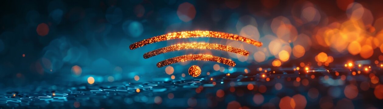 Technology Background: Wireless network and connection abstract data background with wifi symbol
