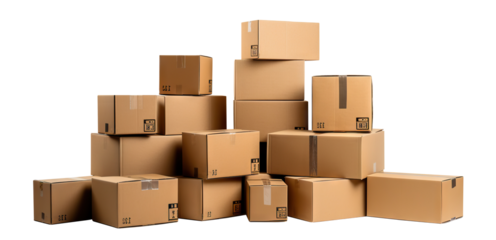 Cardboard boxes, cut out