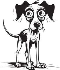 Macabre Creepy Hound Black Logo Design Icon Weird Undead Dog Cryptic Black Vector Emblem