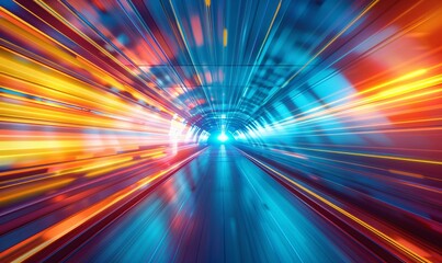 Neon Tunnel A Colorful Escape Through Time Generative AI
