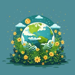 Flat Design, World Environment Day, Vector Style.