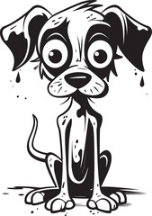 Sinister Mutated Pooch Macabre Black Logo Design Grim Zombie Dog Sinister Black Vector