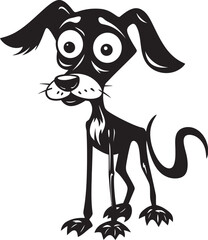 Weird Mutant Pooch Sinister Black Emblem Twisted Creepy Canine Macabre Black Design