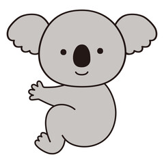 Naklejka premium かわいいコアラのベクターイラスト。アイコン、動物