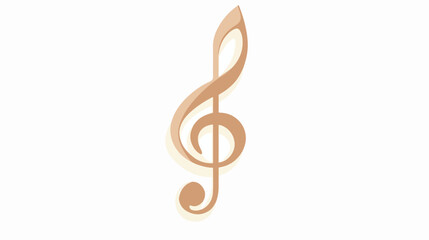 Musical note icon on white background Flat vector 